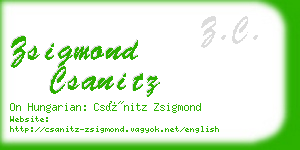 zsigmond csanitz business card